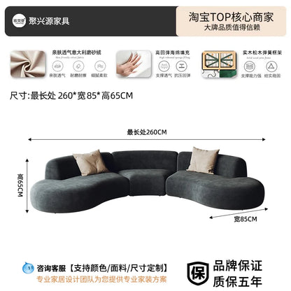 Semicircular curved special-shaped sofa black office beauty salon hotel lobby business rest area reception negotiation