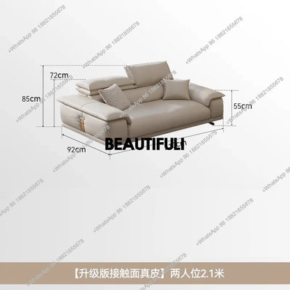 H Genuine Leather Italian Living Room Sofa Luxury Lounge Designer Minimalist Sofas Modern Family Muebles Furniture Decoration