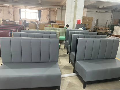 Durable Industrial Wood Cafe Restaurant Furniture Bistro Table Set Canteen Booth Seating Sofa