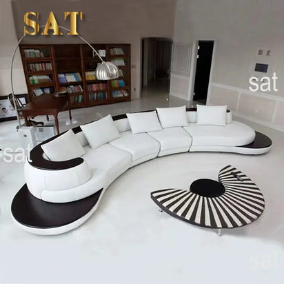 Italian Designer Minimalist Corner L-shaped Leather Sofa Villa Living Room High-end Customized Sofa Set