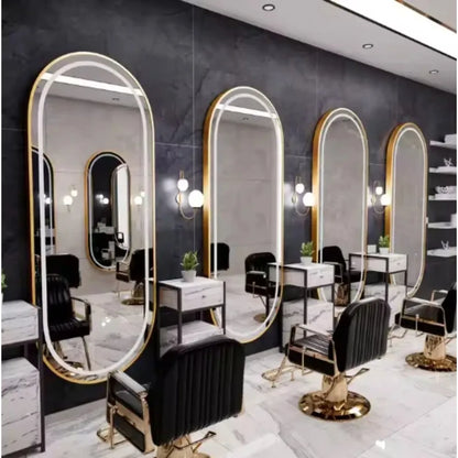 3PCS Professional LED Light Hair Salon Mirror - Large Modern Single-Sided Dressing Station for Barbershop  Styling