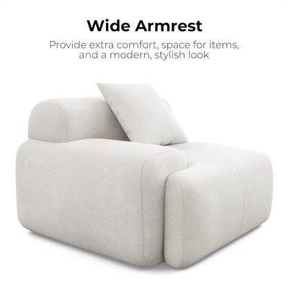 118" Modern L-Shaped Modular Sectional Sofa for Living Room, Upholstery Beige, Oversized 3-Seater Couch with Deep Seat