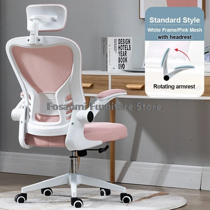 Adjustable Lumbar Support Home Desk Chairs with Armrests Students Study Computer Chair Office Mesh Swivel Chair with wheels