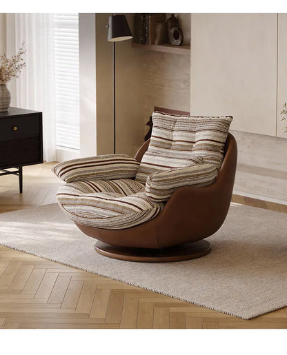 Swivel Cross Legged Chair Accent Armchair For Living Room Lounge Comfy Floor Chair Nordic Chaise Wabi Sabi Lazy Sofa