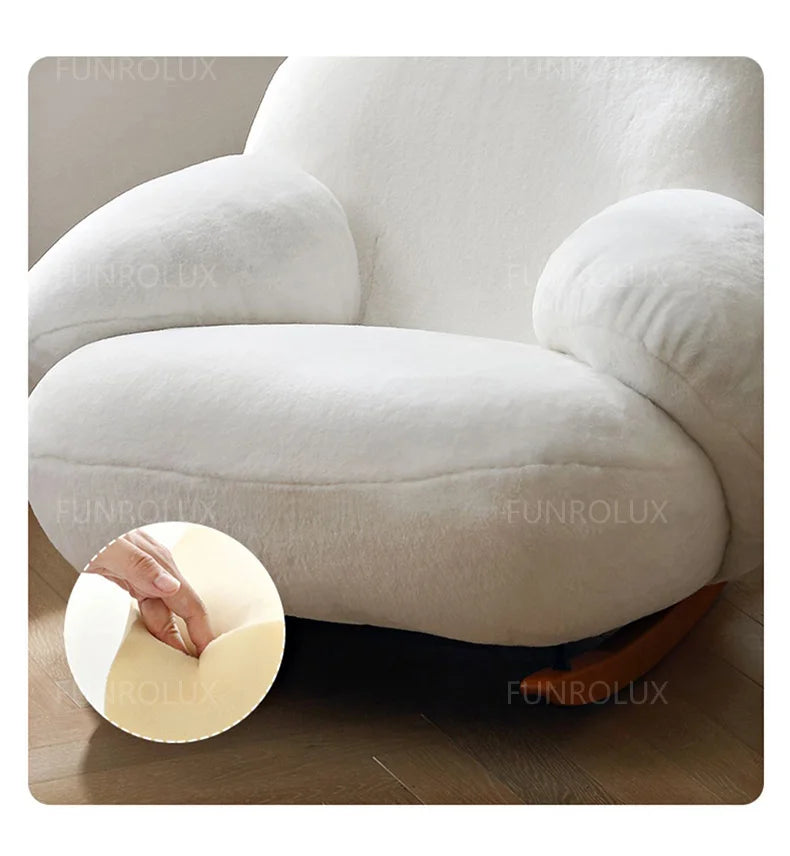 Simple Leisure Chair Great White Rocking Chair Living Room Small Sofa Hotel Club Leisure Chair Study Chair Living Room Chair
