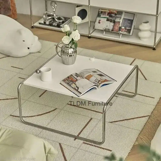 Bauhaus Stainless Steel Medieval Personality Black and White Rectangular Side Several Combination Home Living Room Coffee Table