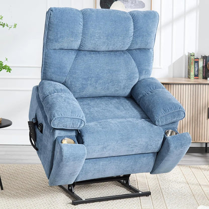 Dual Motor Power Lift Chair for Elderly with Vibration Massage and Lumbar Heating for Living Room, Electric Lay Flat Recliner