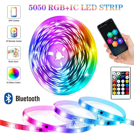 LED Strip Lights RGBIC 5050 LED Strips Commercial Grade Waterproofing App Control Tape Light For Bedroom Room Kitchen Bar