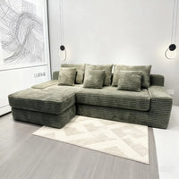 Modern Luxury Velvet L-shaped Compression Sofa Bed Set, Adjustable Function Durable Design, for Living Room Boneless Sofa