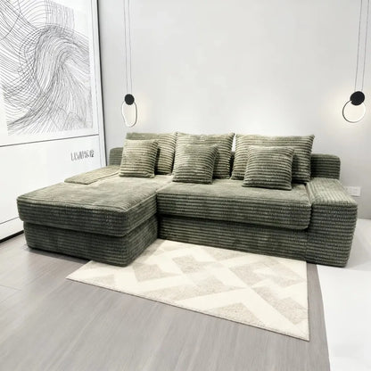 Modern Luxury Velvet L-shaped Compression Sofa Bed Set, Adjustable Function Durable Design, for Living Room Boneless Sofa