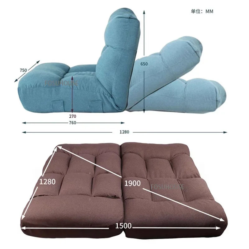 Creative Lying and Sleeping Living Room Sofa Japanese Tatami Bedroom Lazy Sofa Folding Backrest Lounge Chair Home Floor Chair