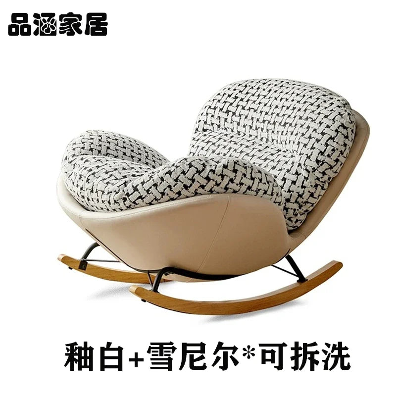 Simple Recliner Wooden Chair Accent Nordic Cheap Bedroom Rocking Living Room Chairs Designer Comfy Fotele Do Salonu Furniture
