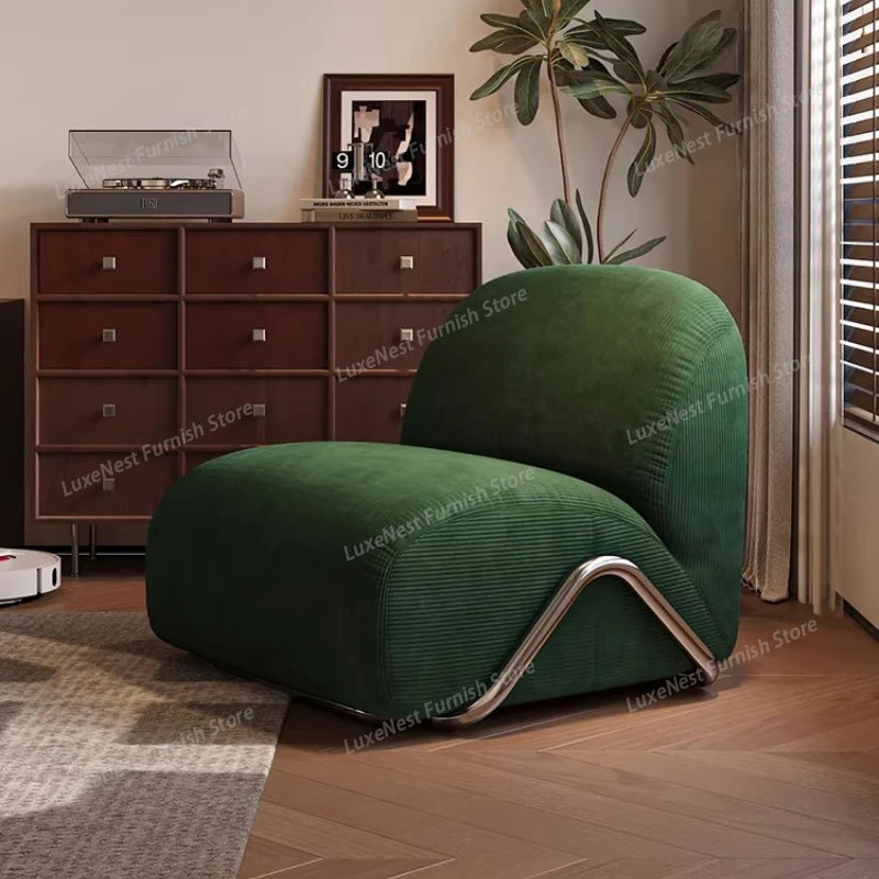 Home Modern Flannel Living Room Sofas Couch Single Sofa Bedroom Lazy 1-person Sofa Living Room Furniture Boneless Couch Sofas