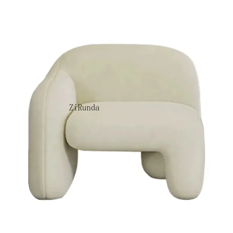 Luxury living room furniture Comfortable modern velvet cream lamb chair