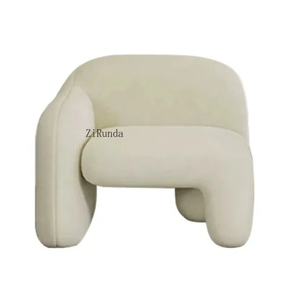 Luxury living room furniture Comfortable modern velvet cream lamb chair