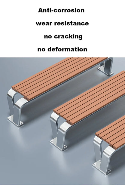 Banc de Patio Anti-Corrosion en acier inoxydable 304, haute qualité, 1.5mm d'épaisseur, mobilier d'extérieur moderne pour salle de sport, centre commercial, supermarché