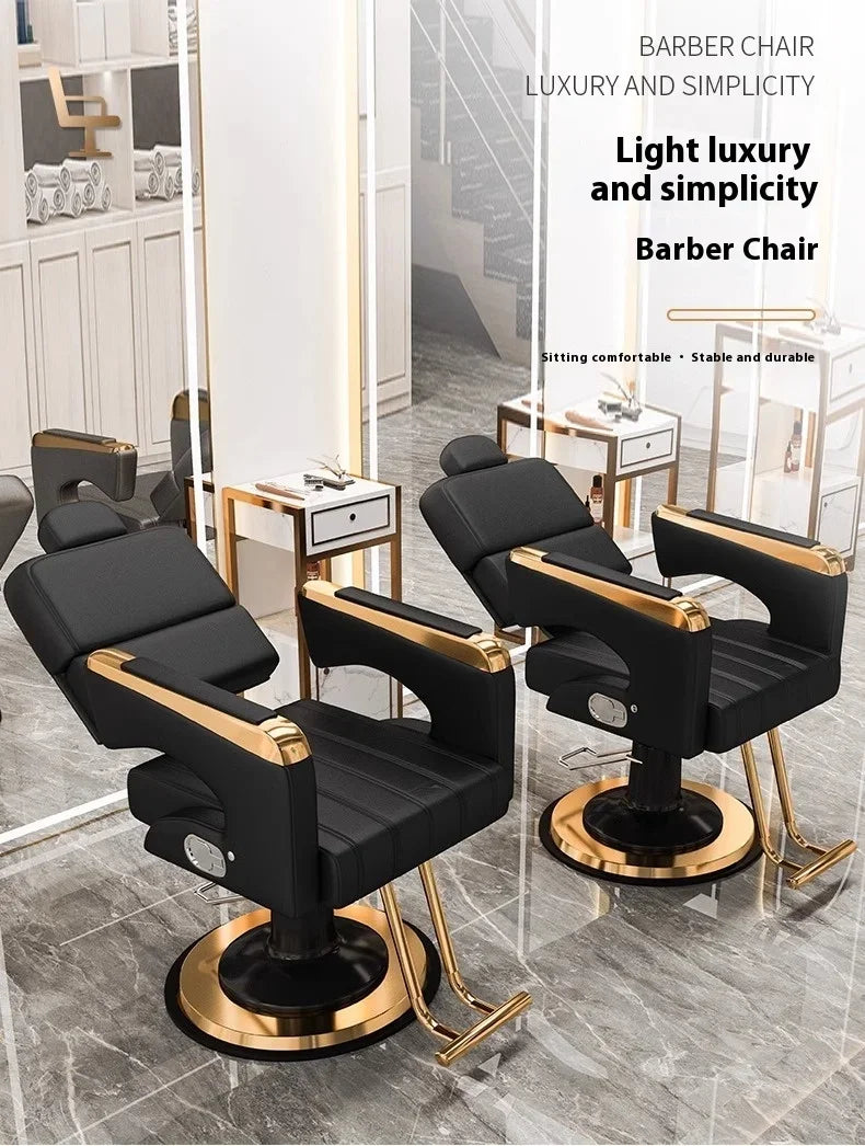 2025 Luxury Personalized Chair Barber Classic Hydraulic Reclining Release Salon Chair Leg Rest Professional Barberia Furniture