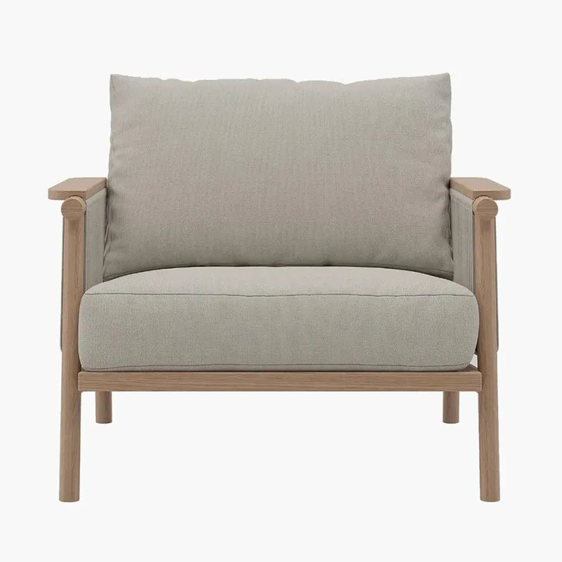 Outdoor sofa courtyard open-air garden villa waterproof and sunscreen leisure rope braided teak outdoor bed and breakfast sofa