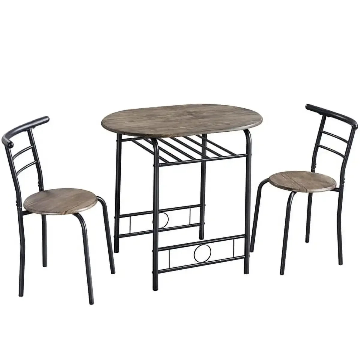 Alden Design Modern Dining Set 3pcs round Table And 2 Chairs Multiple Colors Available for Kitchen Room Furniture