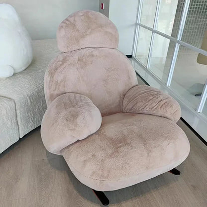 Balcony Living room Bedroom Designer Internet celebrity chair Solid wood tripod recliner