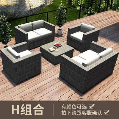 Outdoor sofa combination courtyard garden balcony leisure rattan chair