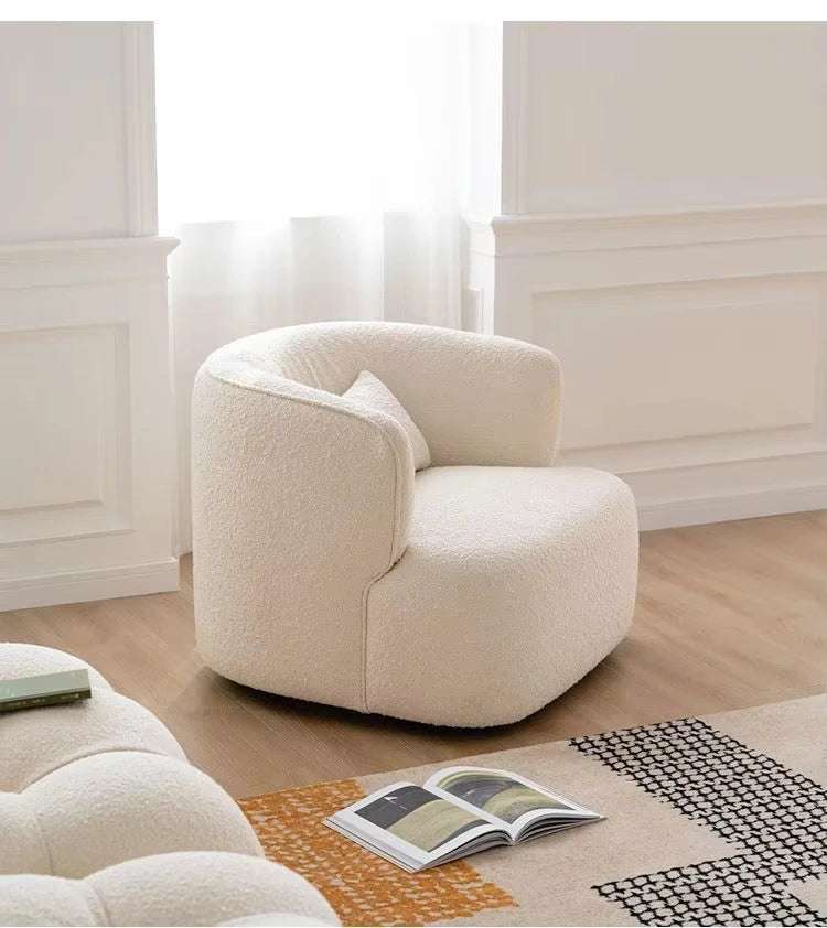 Modern Nordic Single Person Leisure Lazy Sofa Light Luxury Fabric Armrest Accent Chair for Home Furniture for Living Room