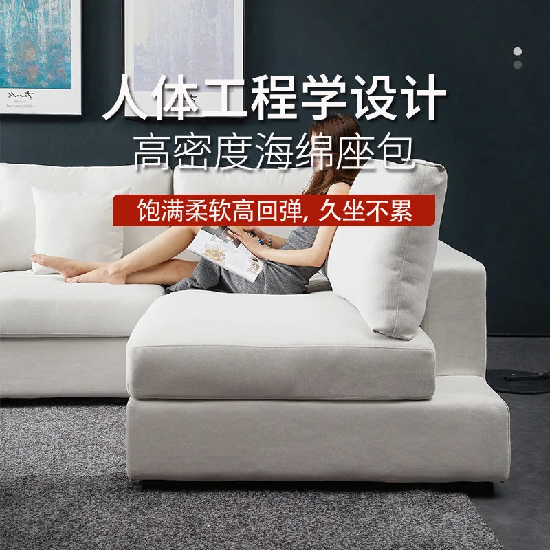 Nordic Removable Cotton And Linen Fabric Sofa Size Apartment Living Room Modern Simple Straight Row Corner Combination Latex Sof