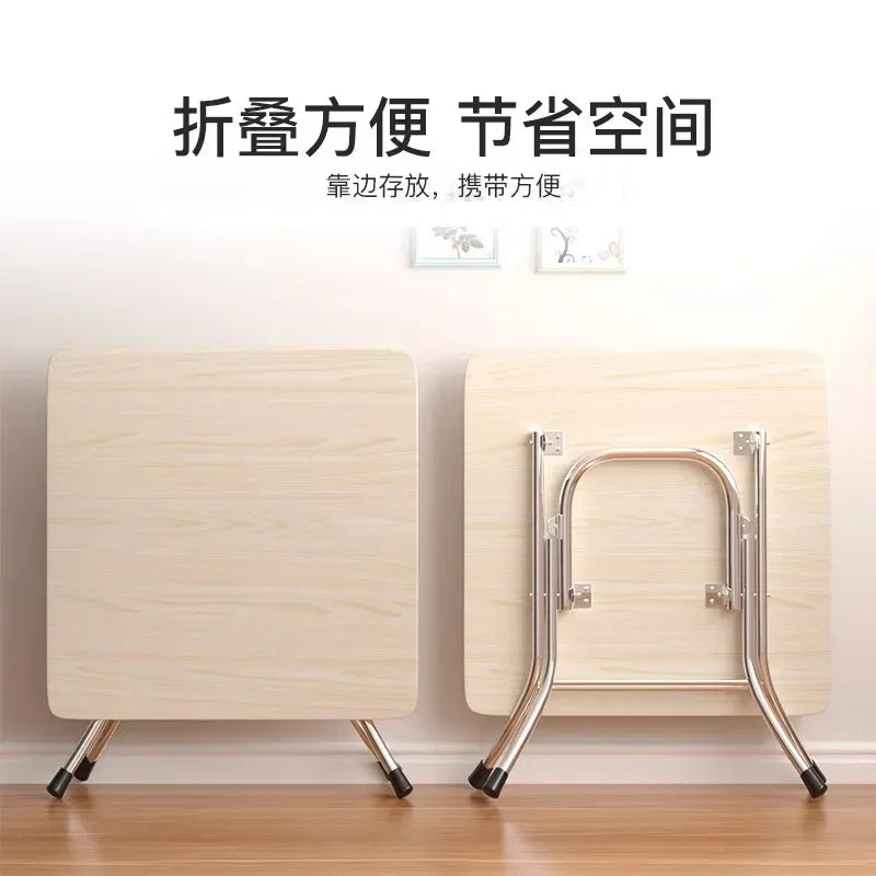 Furniture Folding  Dining Table Home Rental House Simple Small Apartment Dining Round  Foldable Outdoor Stall Small Square Table