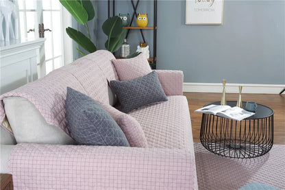 1. 2, 3, 4 Seat Sofa Covers, Sofa Covers, Plaid, Pet Dog Sofa Mats, Living Room Furniture Protective Covers