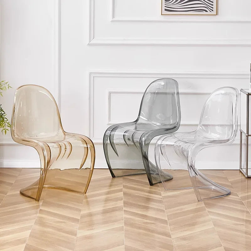 Sleek Ghost Chair with Clear Acrylic Backrest for Modern Living Room Decor Contemporary Living Room Relaxing Dining Chair