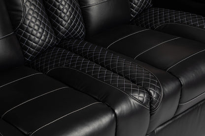 Electric Lever 2 Seater Recliner Cinema Chair Loveseat  With Cup Holders