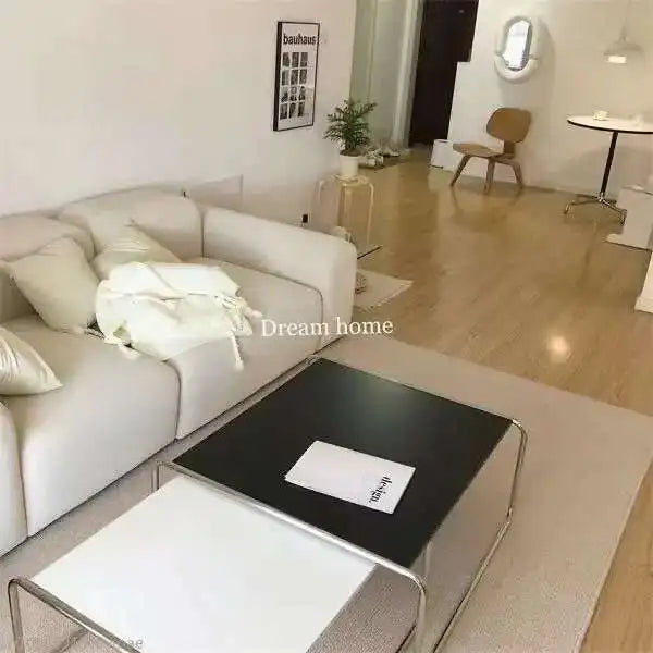 Bauhaus Stainless Steel Medieval Personality Black and White Rectangular Side Several Combination Home Living Room Coffee Table