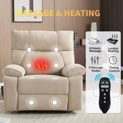 Extra Large Dual Motor Power Lift Recliner Chair, Lift Chair with Massage and Heat for Elderly, Lay Flat Recliner,, Customized