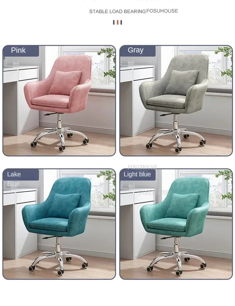 Modern Backrest Computer Chair Nordic Home Office Chairs Lift Swivel Armchair Soft Cushion Game Chair Creative Office Furniture