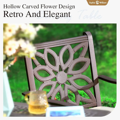 Sophia & William Cast Aluminum Patio Bar Chairs Set of 2, Bar Height Swivel Outdoor Bar Stools Chairs, Counter Height Outdoor Ba