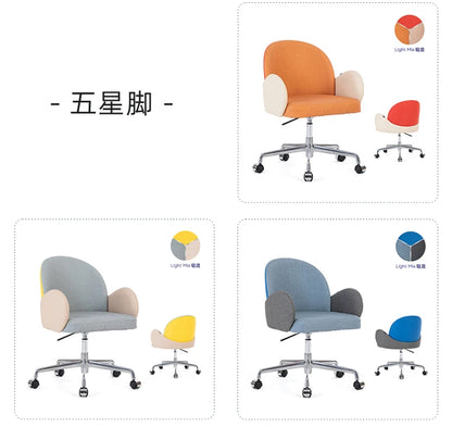 Roller Armrest Office Chair Yellow Soft Modern Study High Swivel Office Chair Ergonomic Relaxing Silla De Escritorio Furniture