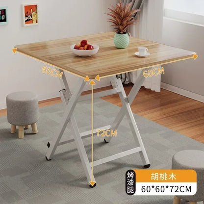 2025 New Folding Table,Indoor Outdoor Heavy Duty Portable Folding Square Woodiness Dining Table ,for Picnic, Party, Camping