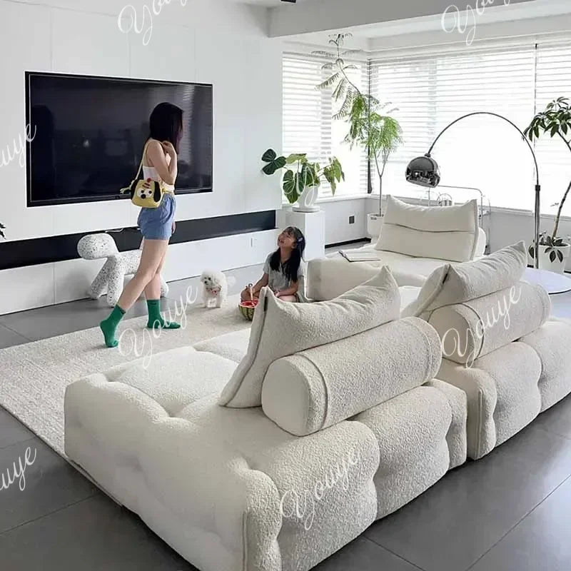 H-XM Fancy Unique Living Room Sofas New Arrival Large Wood Luxury Nordic Lazy Sofa Modern Floor European Divano Apartment Furnit
