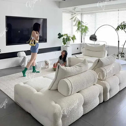 H-XM Fancy Unique Living Room Sofas New Arrival Large Wood Luxury Nordic Lazy Sofa Modern Floor European Divano Apartment Furnit