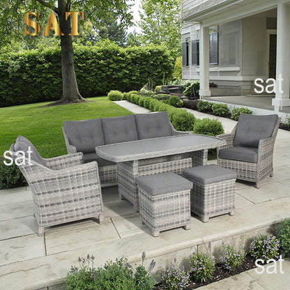 Modern high-quality PE wicker mixed woven rattan furniture garden outdoor sofa set catering hotel park courtyard