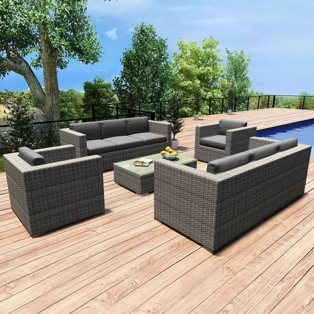 for Best Selling All-Weather Patio Sets Aluminium Garden Sofas Rattan Waterproof Set Wicker Furniture Outdoor Courtyard Sofa