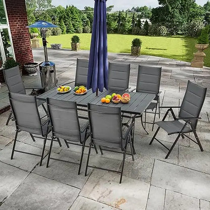 5/7/9-Piece All-Weather Rattan Patio Dining Set with 60" Wood Table Top, Removable Cushions & Umbrella Hole - Outdoor Furniture