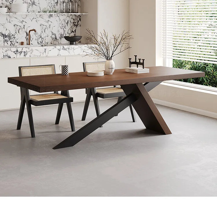 Nordic designer medium antique solid wood dining table, wabi-sabi wind home rectangular desk, living room eating table