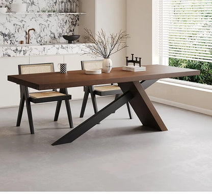 Nordic designer medium antique solid wood dining table, wabi-sabi wind home rectangular desk, living room eating table