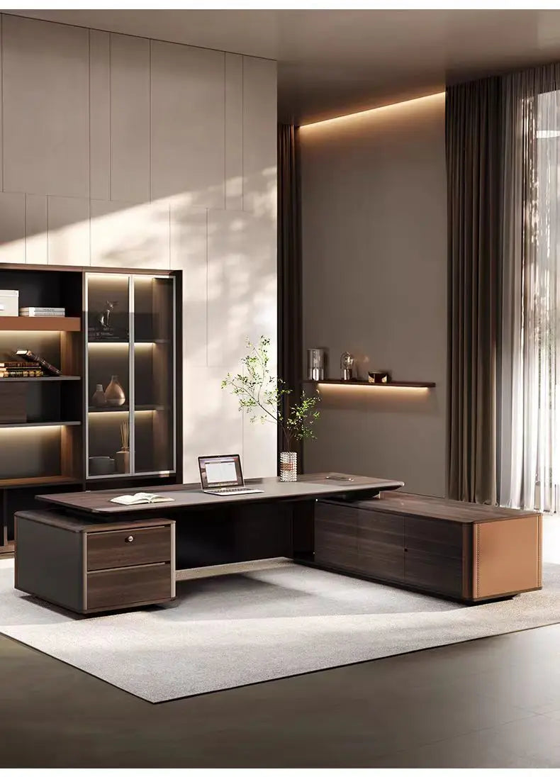 Boss Office President's Desk Light Luxury Advanced Sense Large Class Desk Furniture Chairperson's Office Desk And Chair Combinat