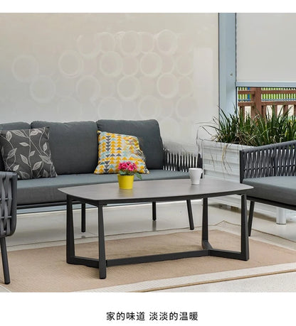 Outdoor villa courtyard rattan sofa furniture hotel bed and breakfast balcony sofa chair bed and breakfast terrace garden sofa c