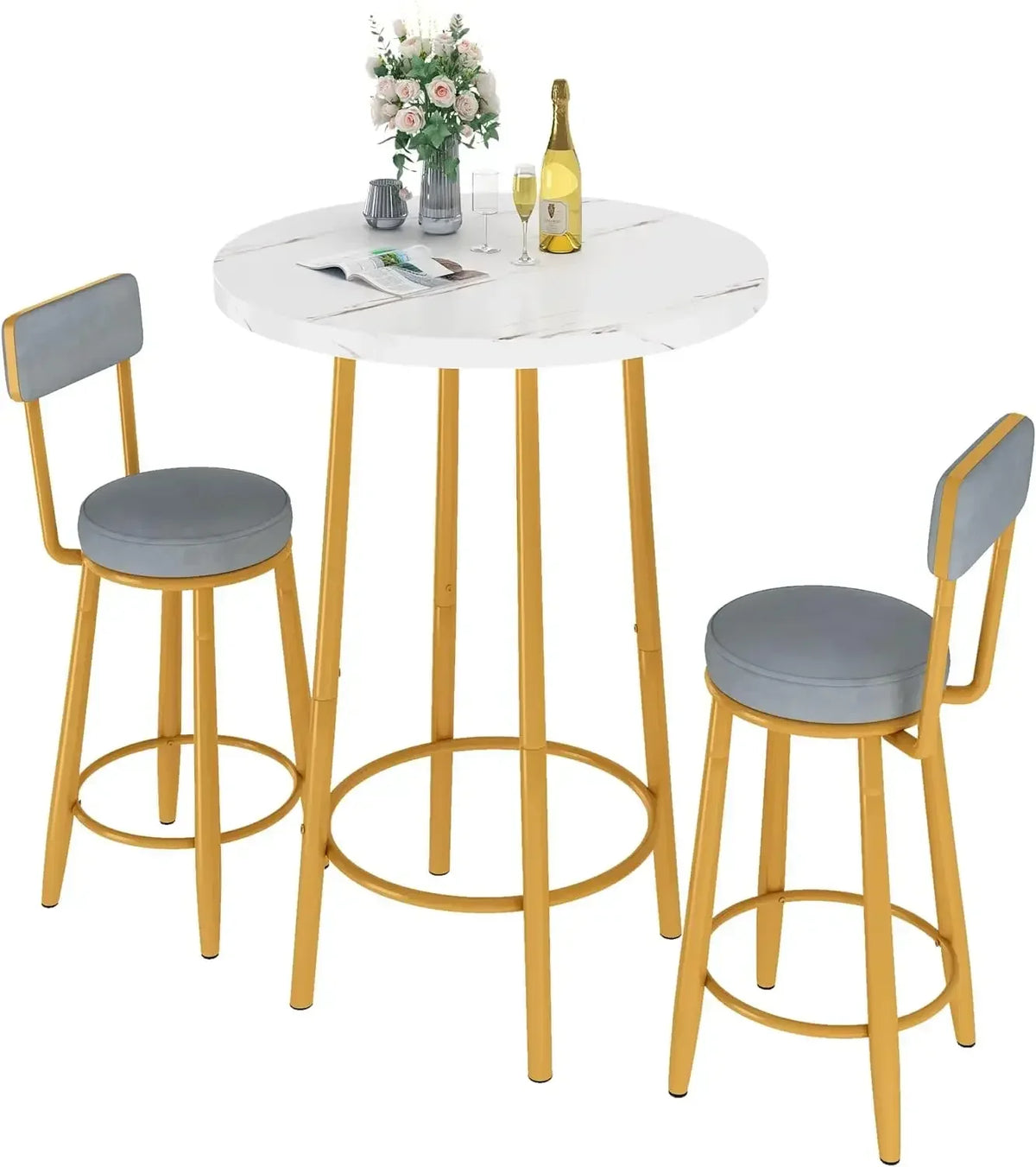 # Hot Dining Table Set For 4, Kitchen Tables And Chair For 4, Glass Dining Room Tables & PU Leather Metal Chairs, Table And Chai