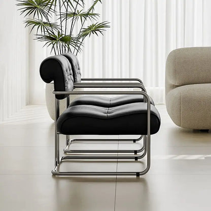 Style Sofa Chair Living Room Designer Simple Single Chair Hotel Club Bauhaus Negotiation Stainless Steel Chair