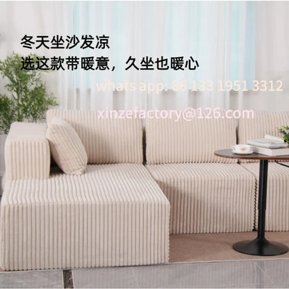 Customizable vacuum compression sofa folding Italian simple sitting and sleeping large apartment living room corduroy popularity