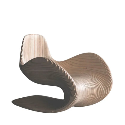 Solid wood slicing chair Small apartment living room ornament Interior furniture Villa design S-shaped single sofa